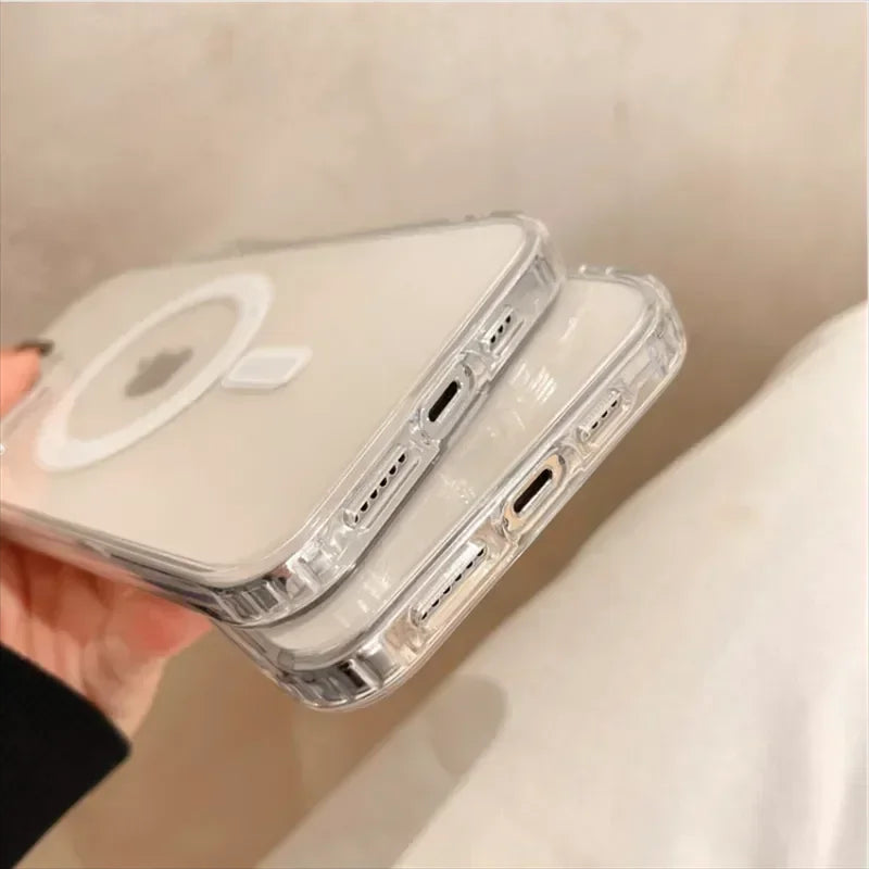 Wireless Charging Clear Megsafe Case For Iphone 7 to 16 Pro Max