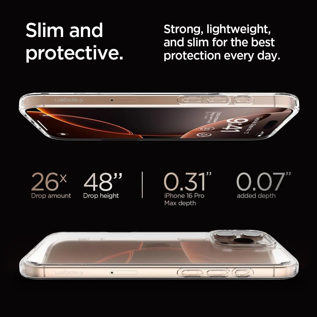 High Quality Spigen Hybrid Crystal Clear Phone Case For Iphone 7 Plus to 16 Pro Max Complete