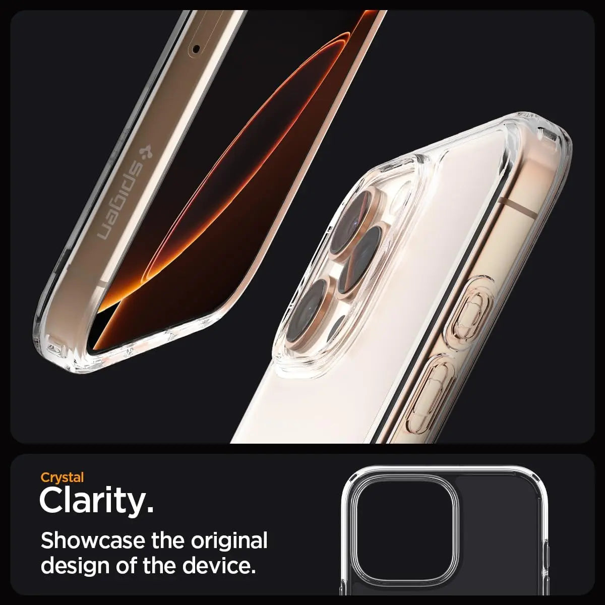 High Quality Spigen Hybrid Crystal Clear Phone Case For Iphone 7 Plus to 16 Pro Max Complete
