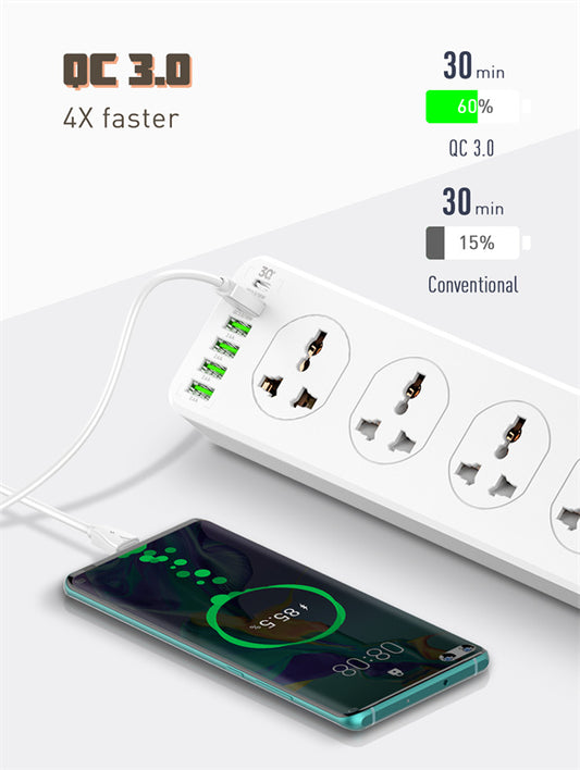 LDNIO SC10610 Smart Power Socket – 10 Universal Outlets with PD 20W Fast Charging & Surge Protection Extension Socket